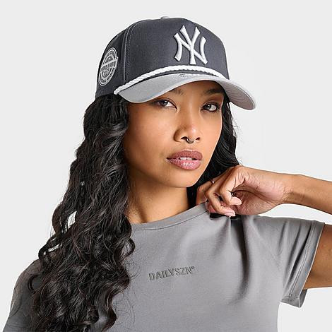 New Era New York Yankees MLB 9FORTY Rope A-Frame Snapback Hat in Dark Graphite/Light | JD Sports (US)