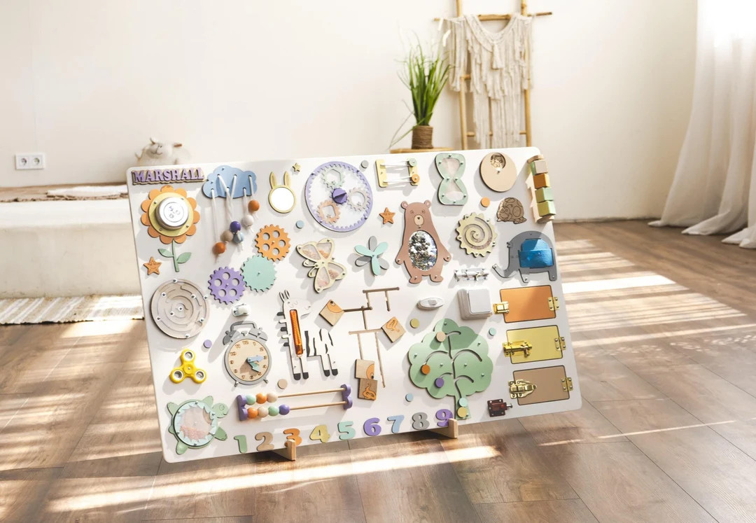 SALE Montessori Activity Board, Best Gift for Toddler, Personalized Toddler Gift, Baby Busy Board... | Etsy (US)