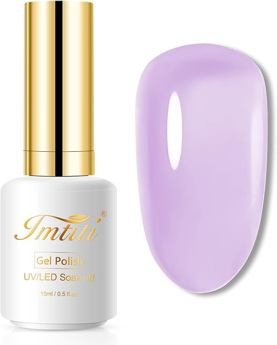 Jelly Gel Polish - 0.5 Fl Oz Lavender Purple Jelly Gel Nail Polish - Soak Off LED U V Nail Art St... | Amazon (US)