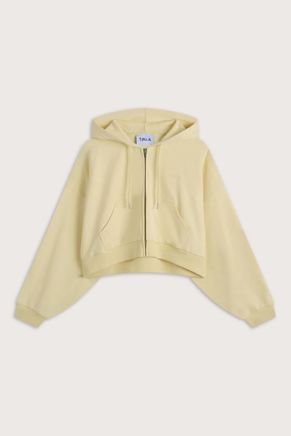 Relaxed Cotton Cocoon Hoodie - Lemon Yellow | TALA (UK)