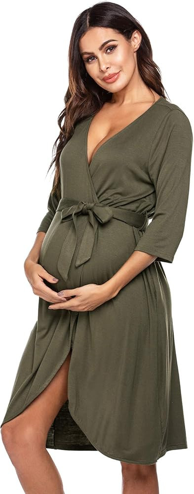 Ekouaer Women's Kimono Robes Lightweight Bath Robe Bathrobe Soft Sleepwear V-Neck Nightwear(Black... | Amazon (US)