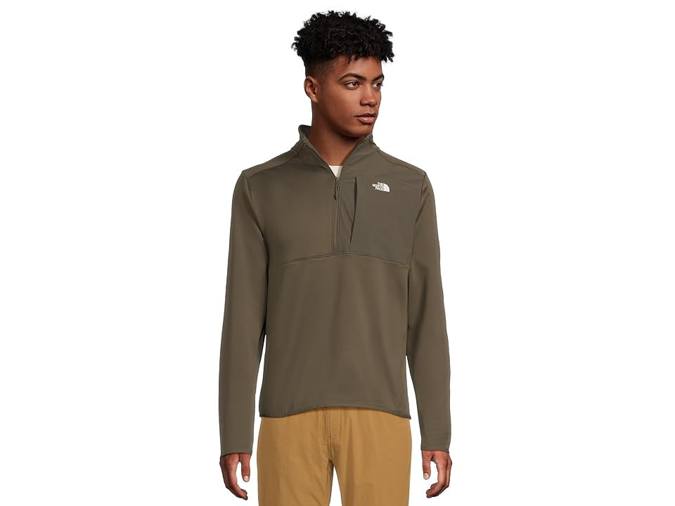 The North Face TNFtm Performance Fleece 1/4 Zip Men's Jacket New Taupe Green : LG, Elastane/Polyester | Zappos