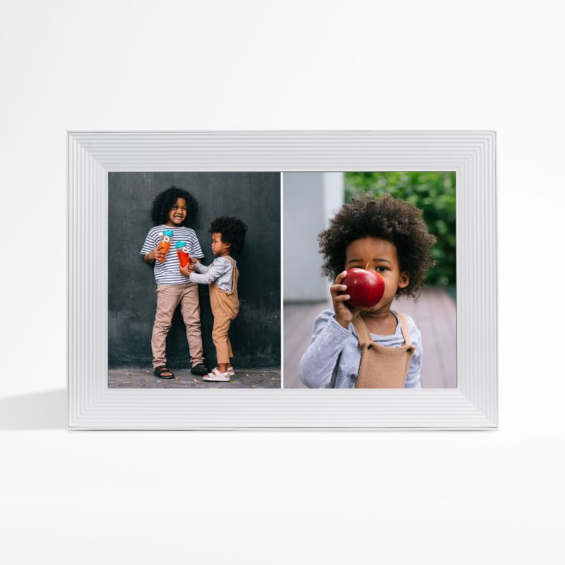 Aura Carver White Smart Digital Picture Frame + Reviews | Crate & Barrel | Crate & Barrel