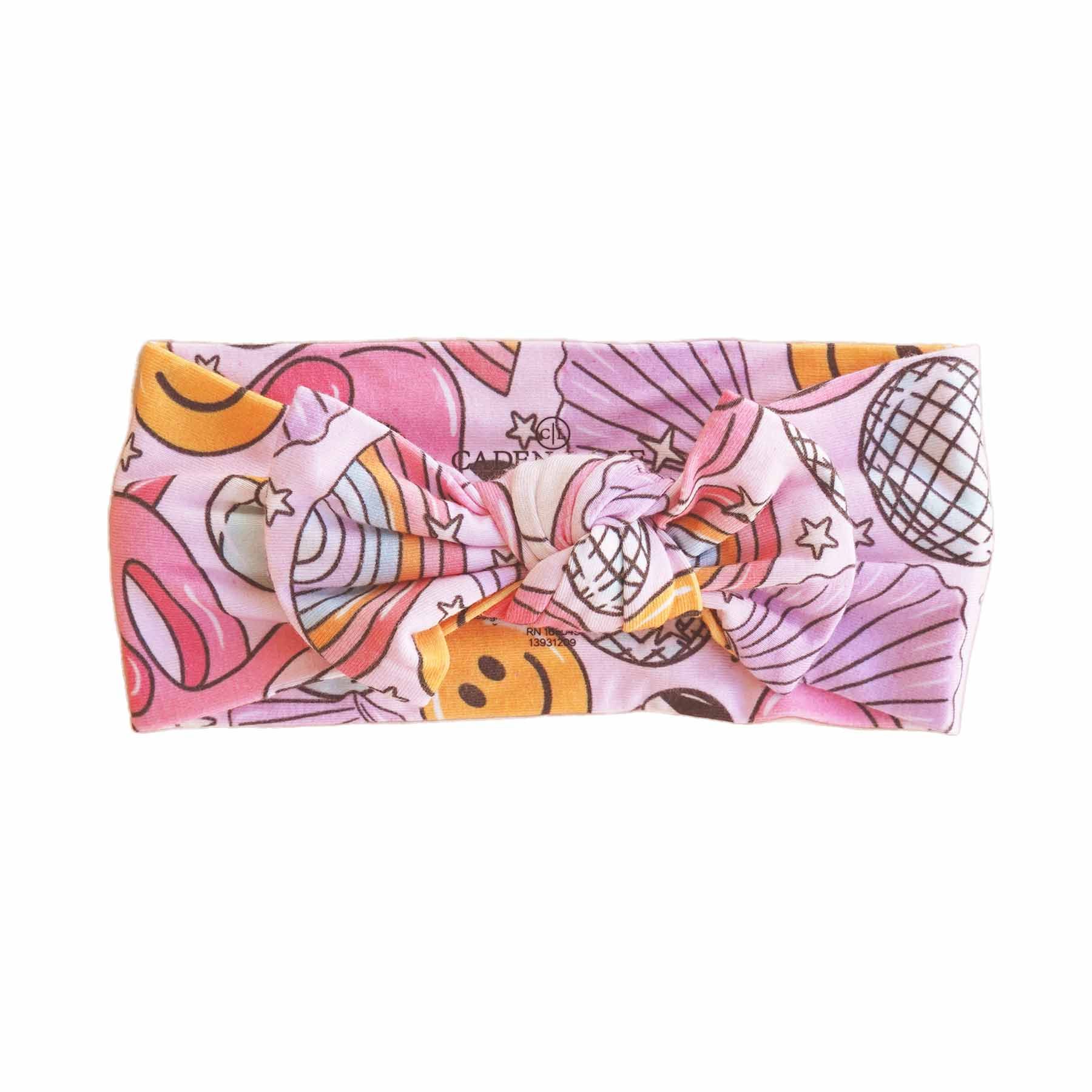 Floatie Friends Knit Large Bow Headwrap | Pink | Caden Lane