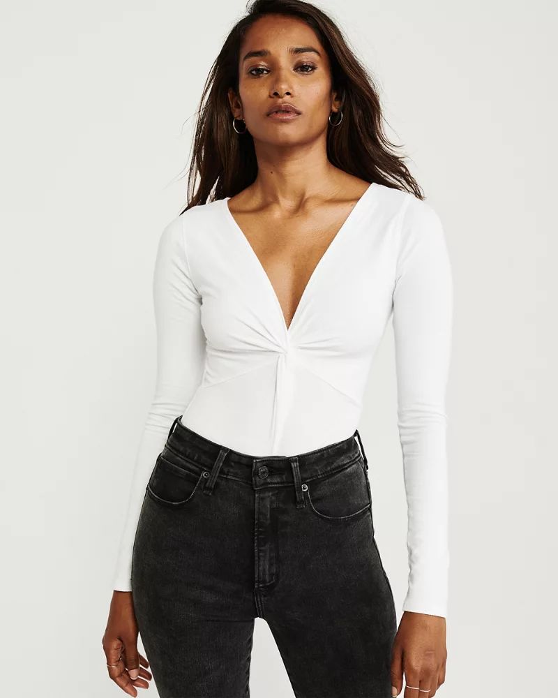 Twist-Front Long-Sleeve Bodysuit | Abercrombie & Fitch US & UK