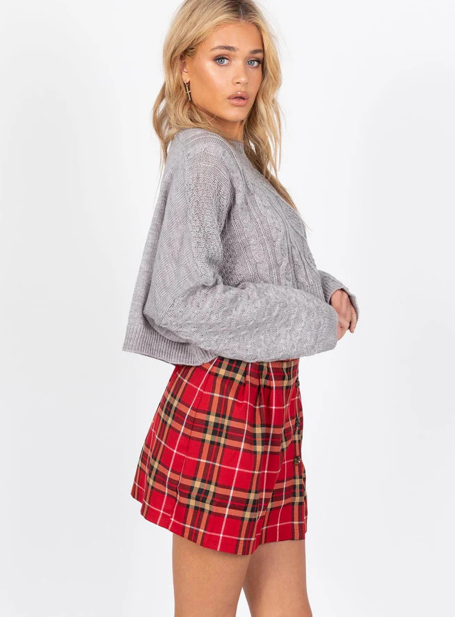 The Stan Cropped Sweater Grey | Princess Polly US