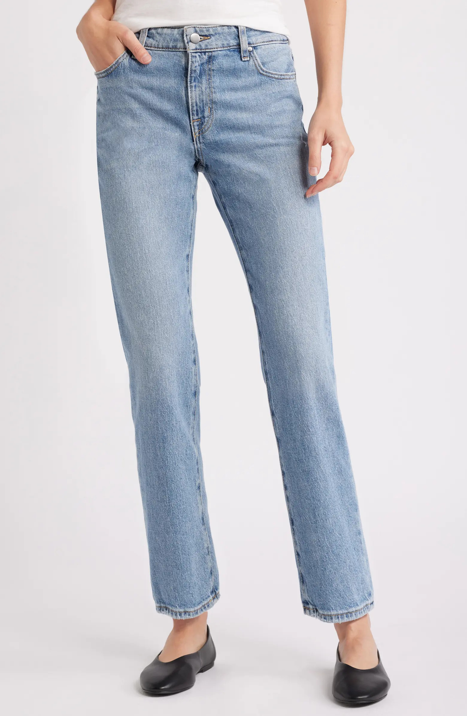 Mid Rise Straight Leg Ankle Jeans | Nordstrom