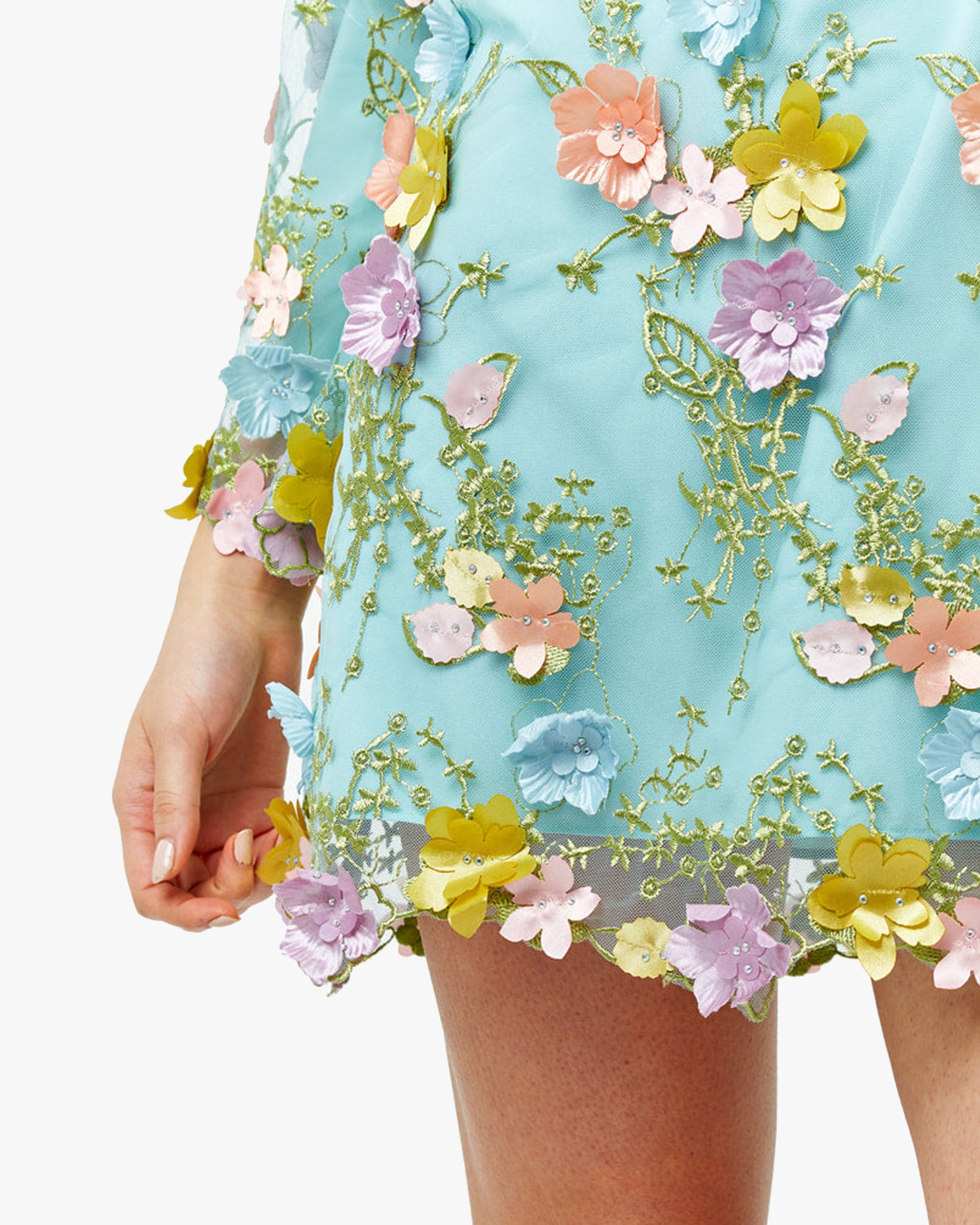 Floral 3D Lace Mini Dress | Olivela