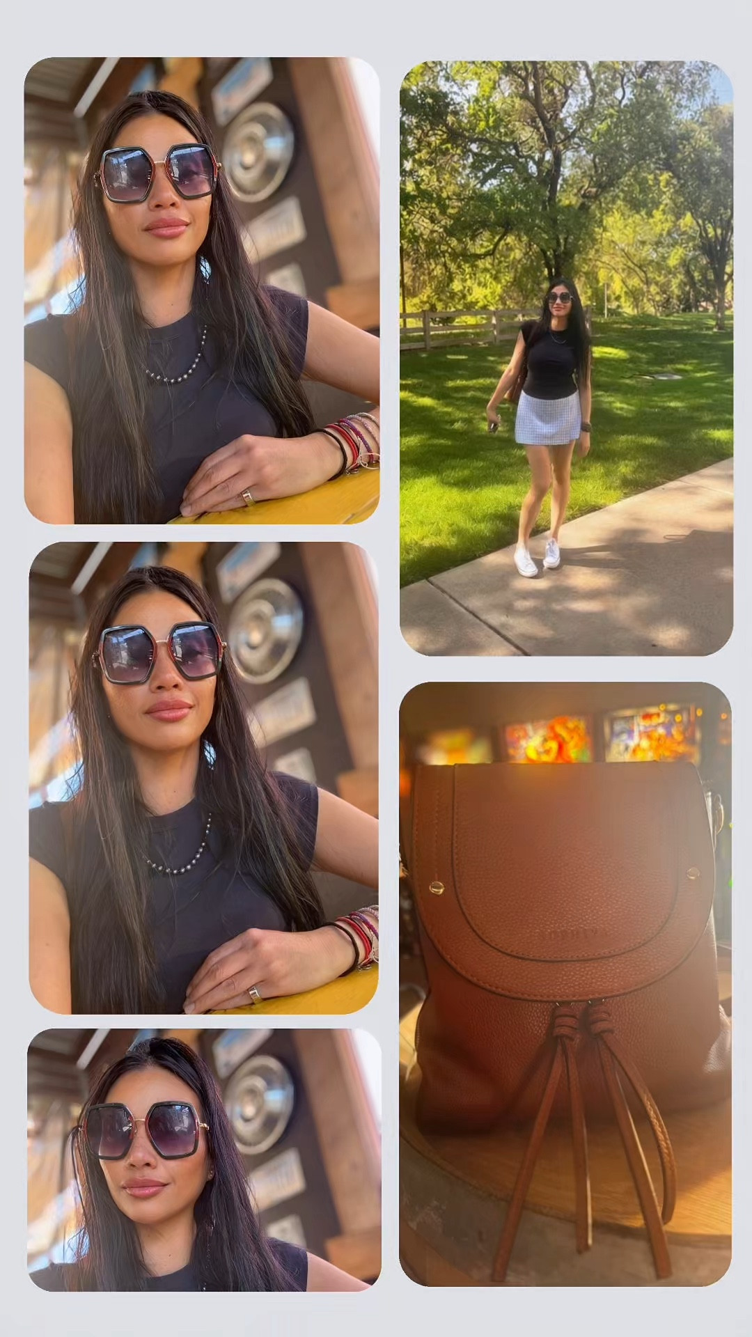 Soft structure, rich texture, and the kind of bag that makes even a casual downtown Martinez day feel a little more styled. Wore this for an afternoon of wandering, coffee, and a stop at MarTEEnez Mini Golf in the heart of downtown, where pinball and arcade games make it such a fun little outing. This one feels polished but still easy enough for real life, which is exactly my favorite kind of piece.  