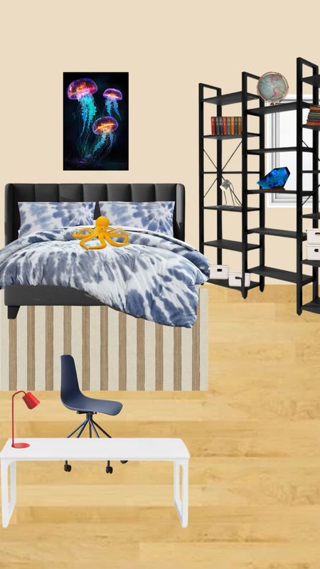 Shared tween twin room design part 1
✨aquarium bed✨ was the inspo from the client

Tween bedroom
Striped rug
Shared boy room
Room design

#LTKhome #LTKkids