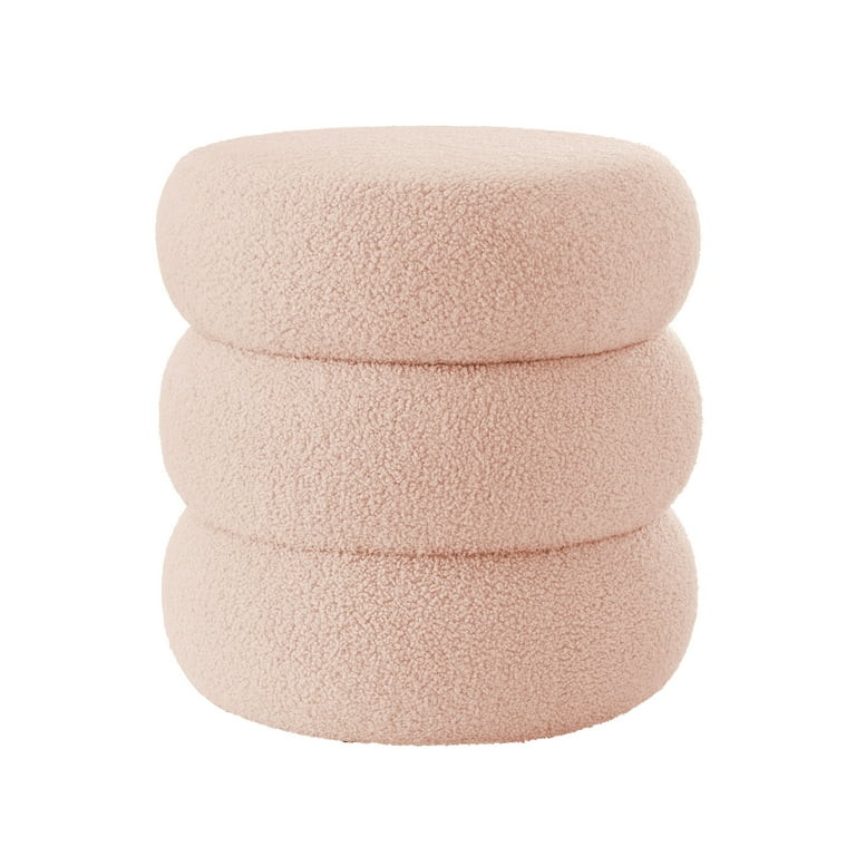 Mainstays Boucle Cloud Storage Ottoman, Blush | Walmart (US)