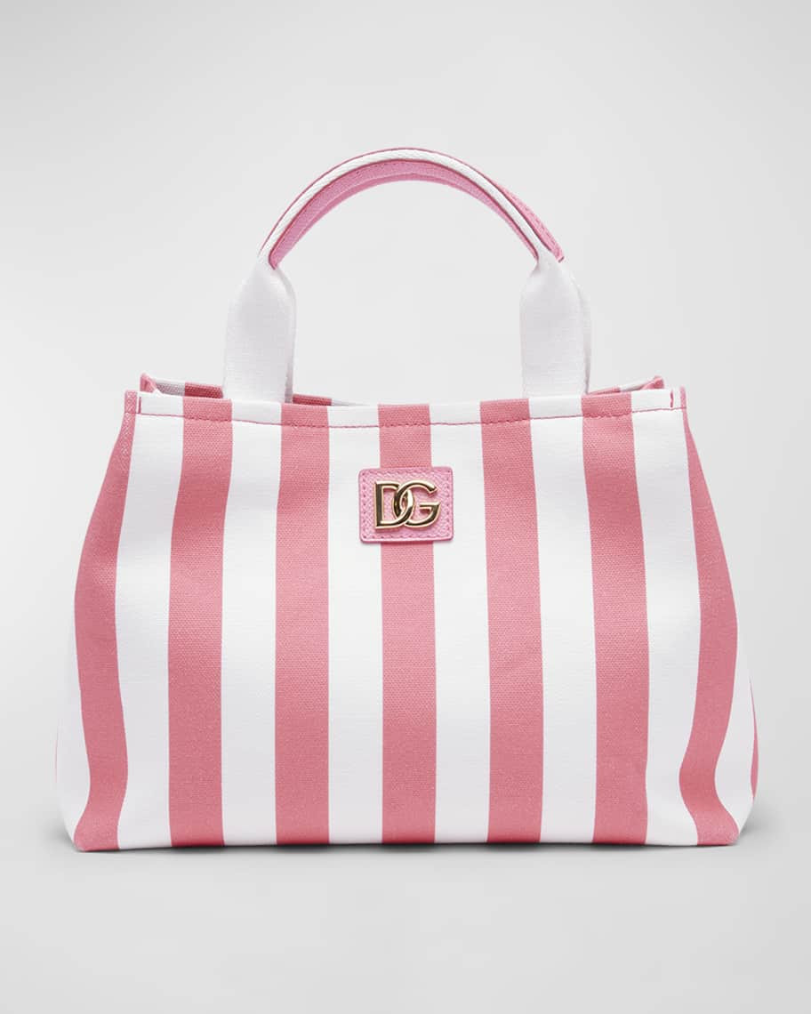 Dolce&Gabbana Girl's Striped Canvas Tote Bag | Neiman Marcus