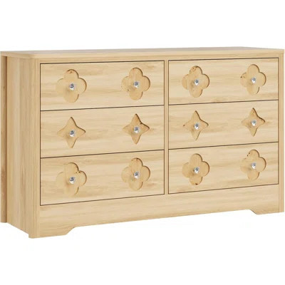 Fluted 6 Drawer Dresser for Bedroom, 47.4 in Wide Mid Century Modern Chest of Drawers, Wooden Fluted Dresser Chest with Clothes Storage Cabinet, Drawe | Wayfair North America