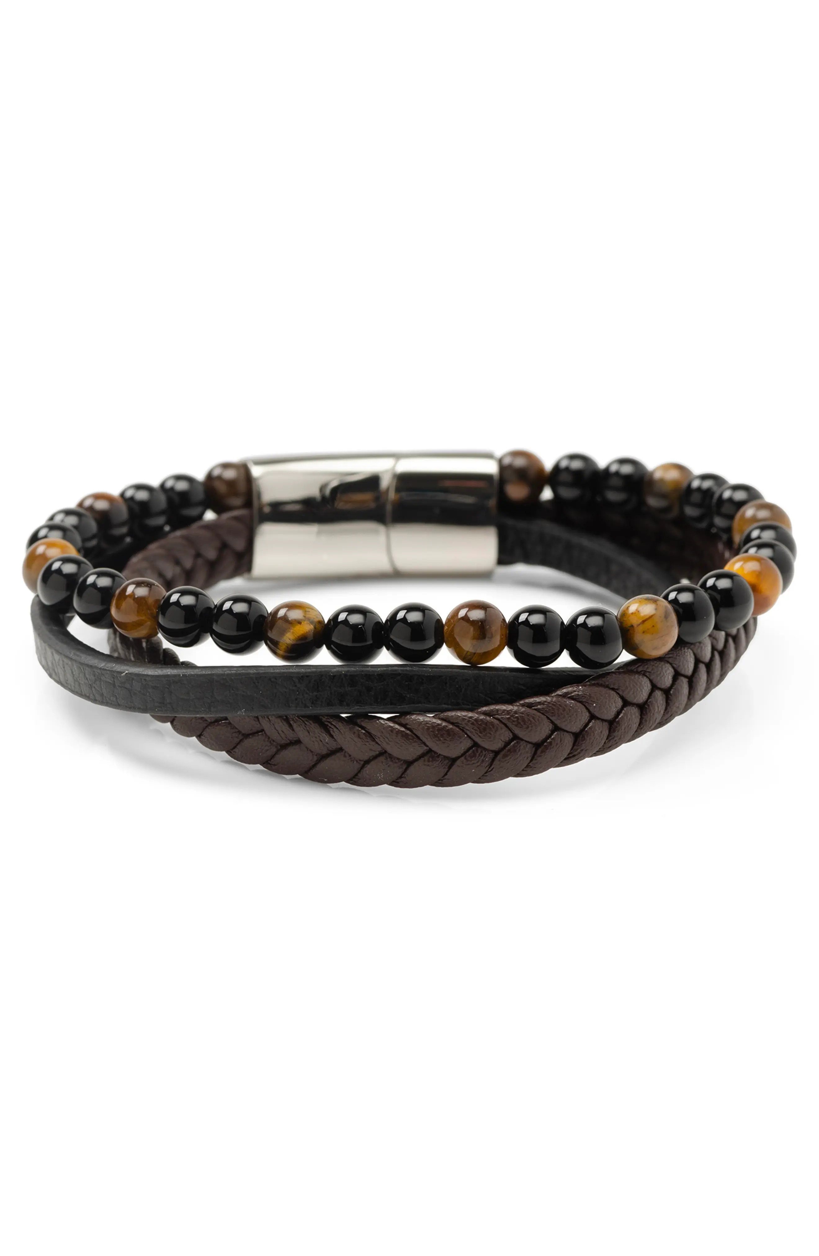 Men's Tiger's Eye & Leather Bracelet (Men) | Nordstrom | Nordstrom