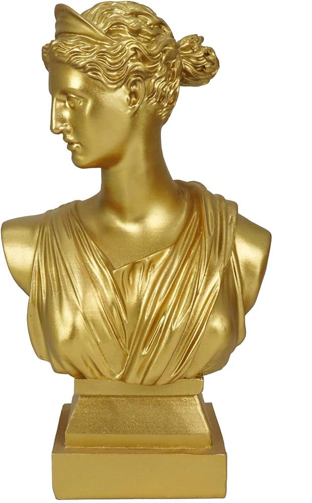 Greek Statue Diana Sculpture Decor, Vintage Gold Simple Art, Symbol of Good Luck And Wisdom, Deco... | Amazon (US)
