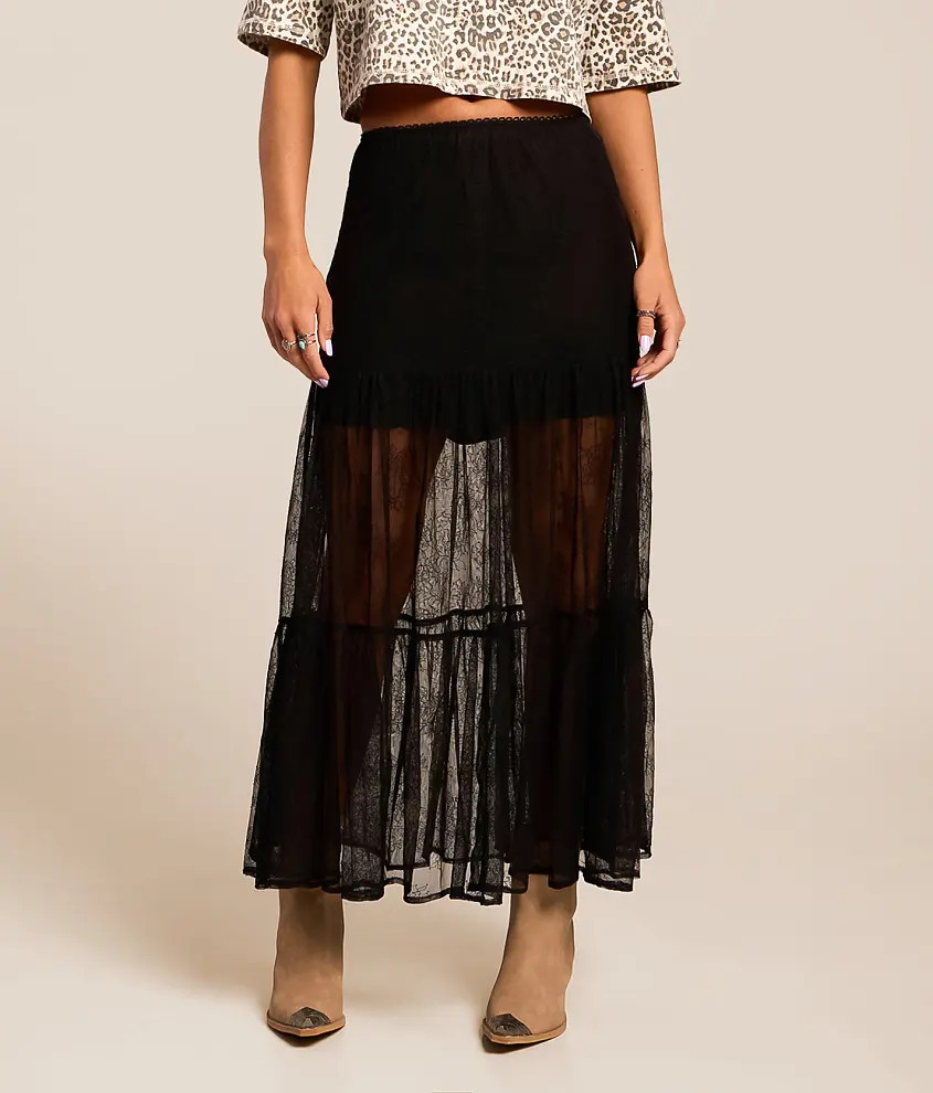 Sheer Lace Maxi Skirt | Buckle