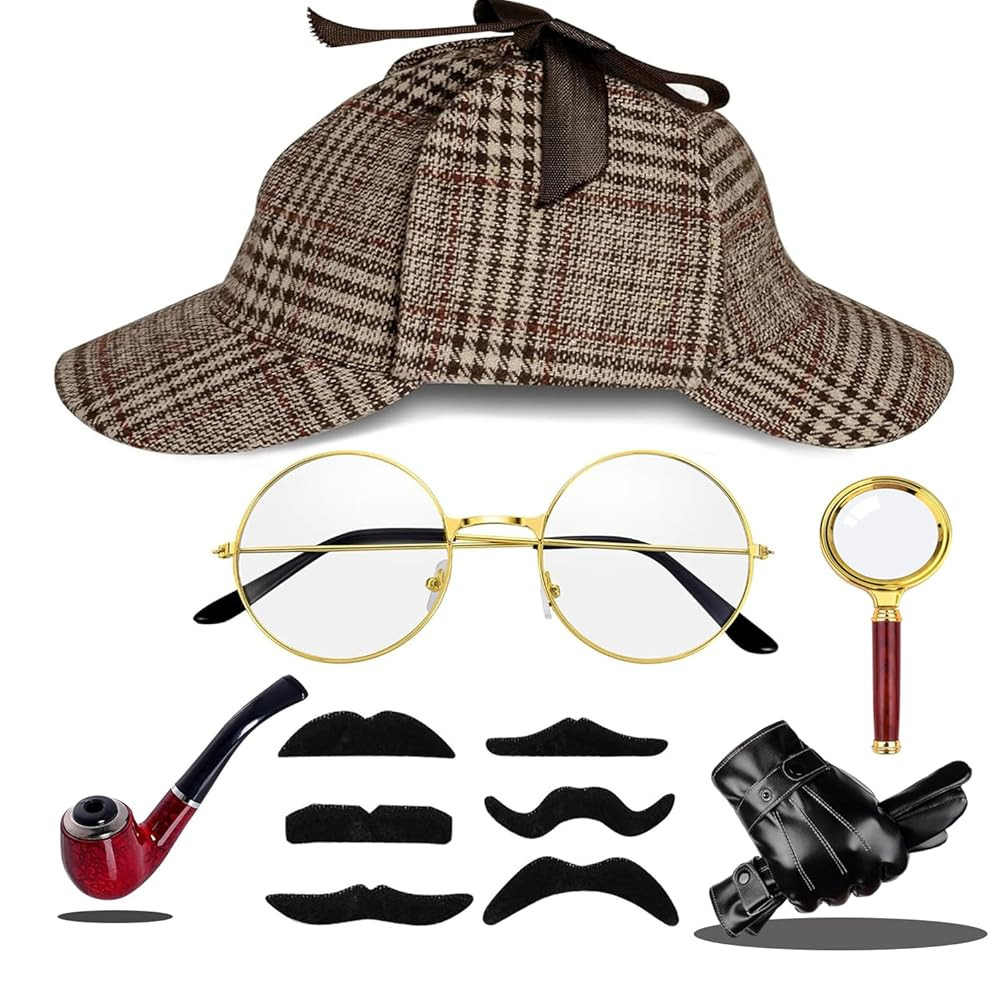 Detective Costume Accessories Set, Detective Hat Dress up Costume for Adults Men Women, Halloween... | Amazon (US)