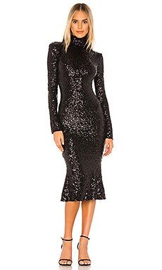 Norma Kamali Sequin Fishtail Dress in Black from Revolve.com | Revolve Clothing (Global)