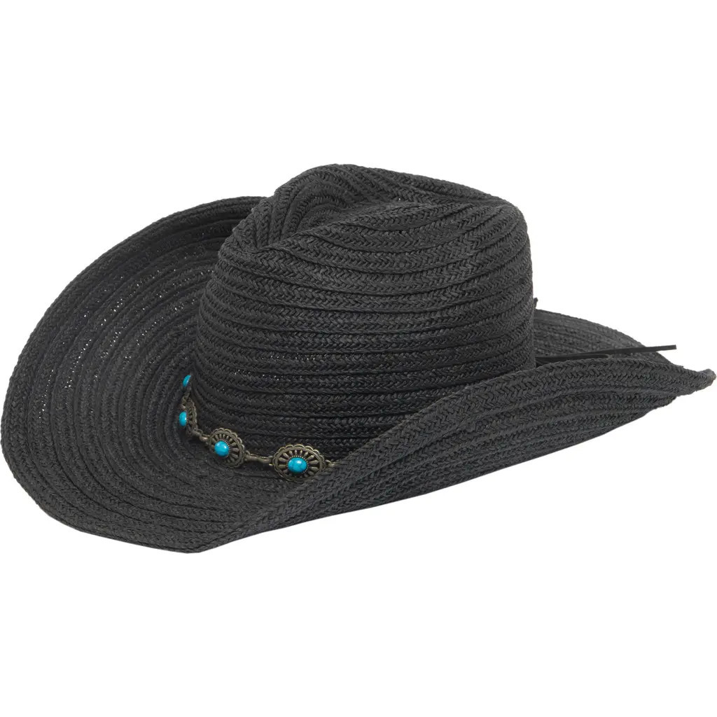 San Diego Hat Straw Cowboy Hat in Black at Nordstrom Rack | Nordstrom Rack