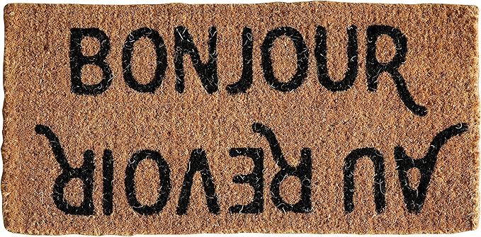 Creative Co-Op Bonjour/Au Revoir Natural Coir Doormat, 32" x 16" | Amazon (US)
