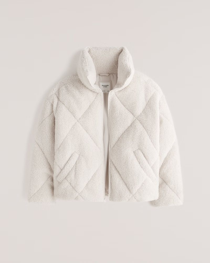Women's A&F Oversized Sherpa Quilted Puffer | Women's Coats & Jackets | Abercrombie.com | Abercrombie & Fitch (US)