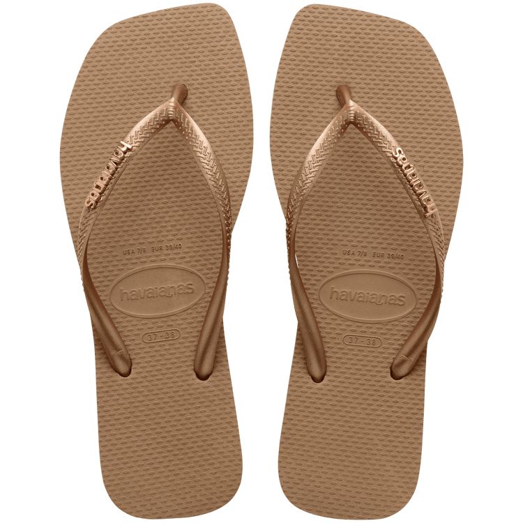 Slim Square Logo Metallic Flip Flops | Havaianas