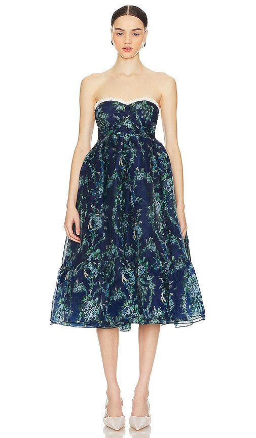 Selkie The French Puff Corset Dress in Blue. - size L | Revolve Clothing (Global)