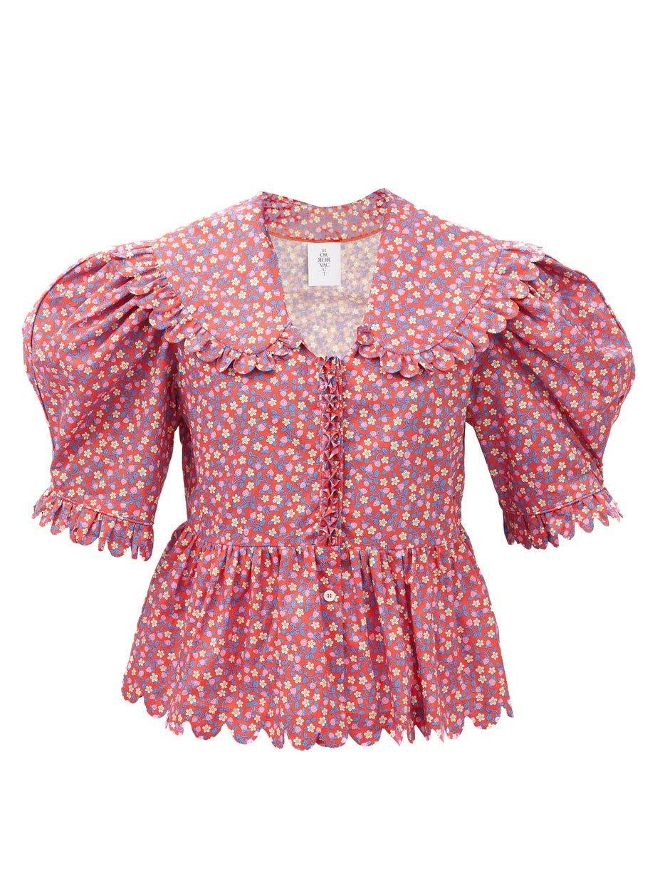 Bonnie floral-print cotton-poplin blouse | Horror Vacui | Matches (US)