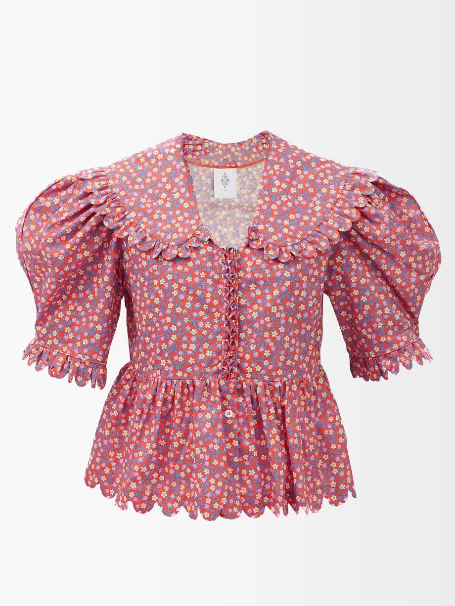Bonnie floral-print cotton-poplin blouse | Horror Vacui | Matches (US)