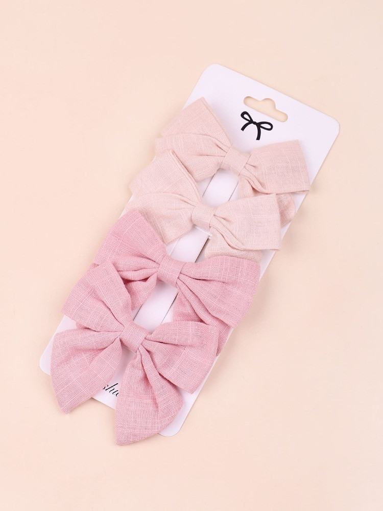 4pcs Toddler Girls Bow Decor Hair Clip | SHEIN