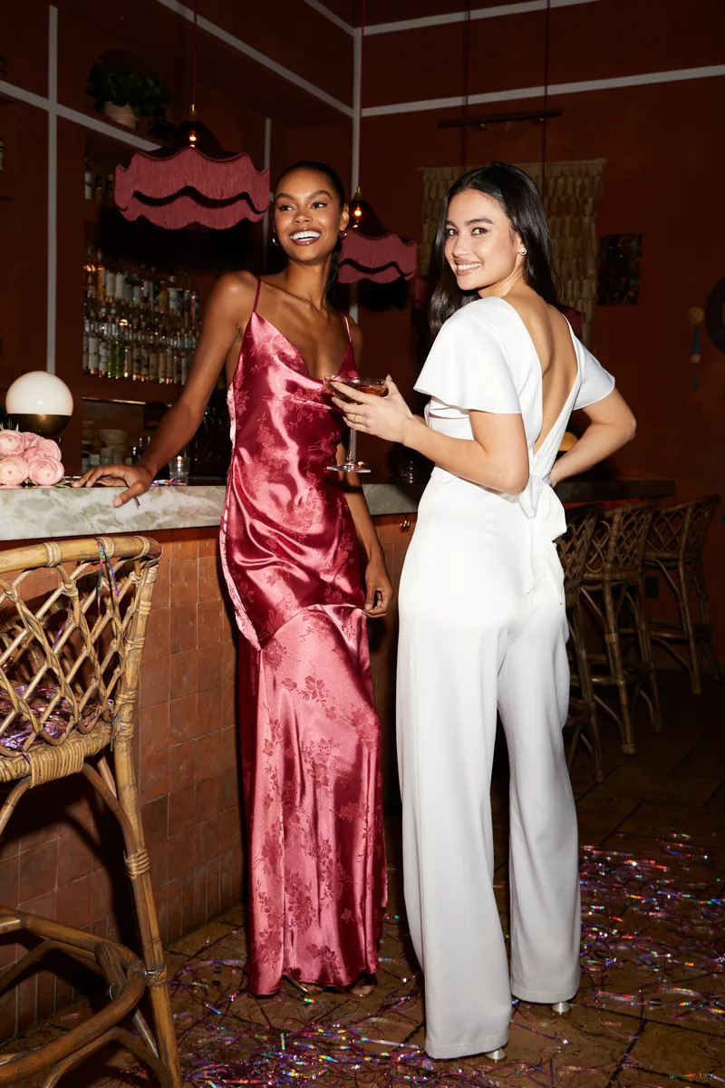 Sweet Endeavors Rose Pink Satin Jacquard Cowl Neck Maxi Dress | Lulus (US)