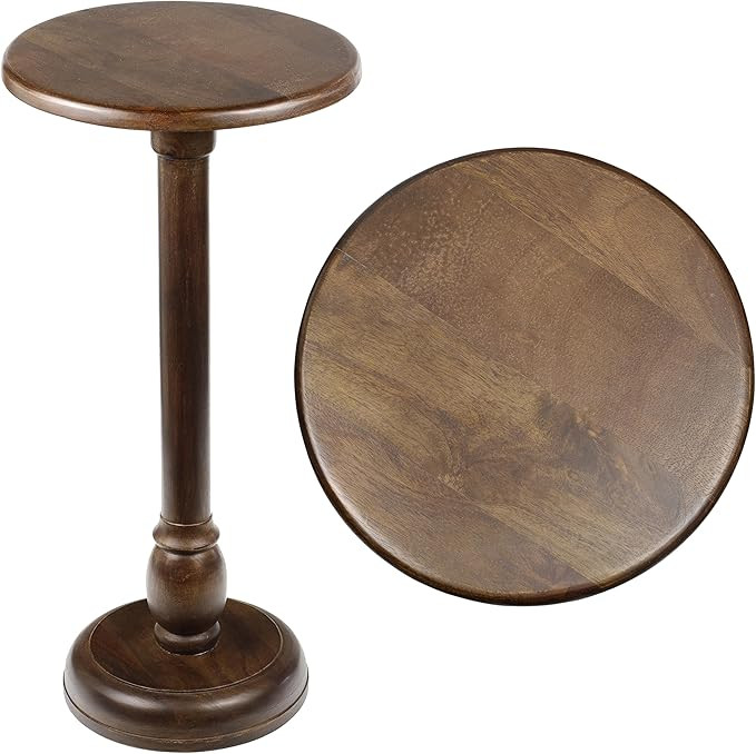 JONATHAN Y END3006B Leopold 24.5" Cottage Designer Mango Wood Pedestal Round Drink Table and Deco... | Amazon (US)