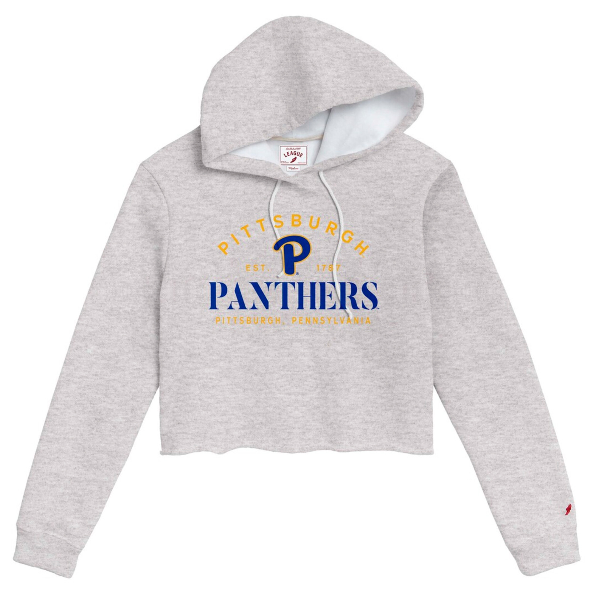 Women's League Collegiate Wear Ash Pitt Panthers 1636 Cropped Pullover Hoodie | Fanatics