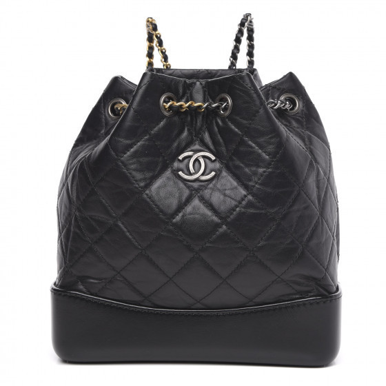 Aged Calfskin Quilted Small Gabrielle Backpack Black | Fashionphile