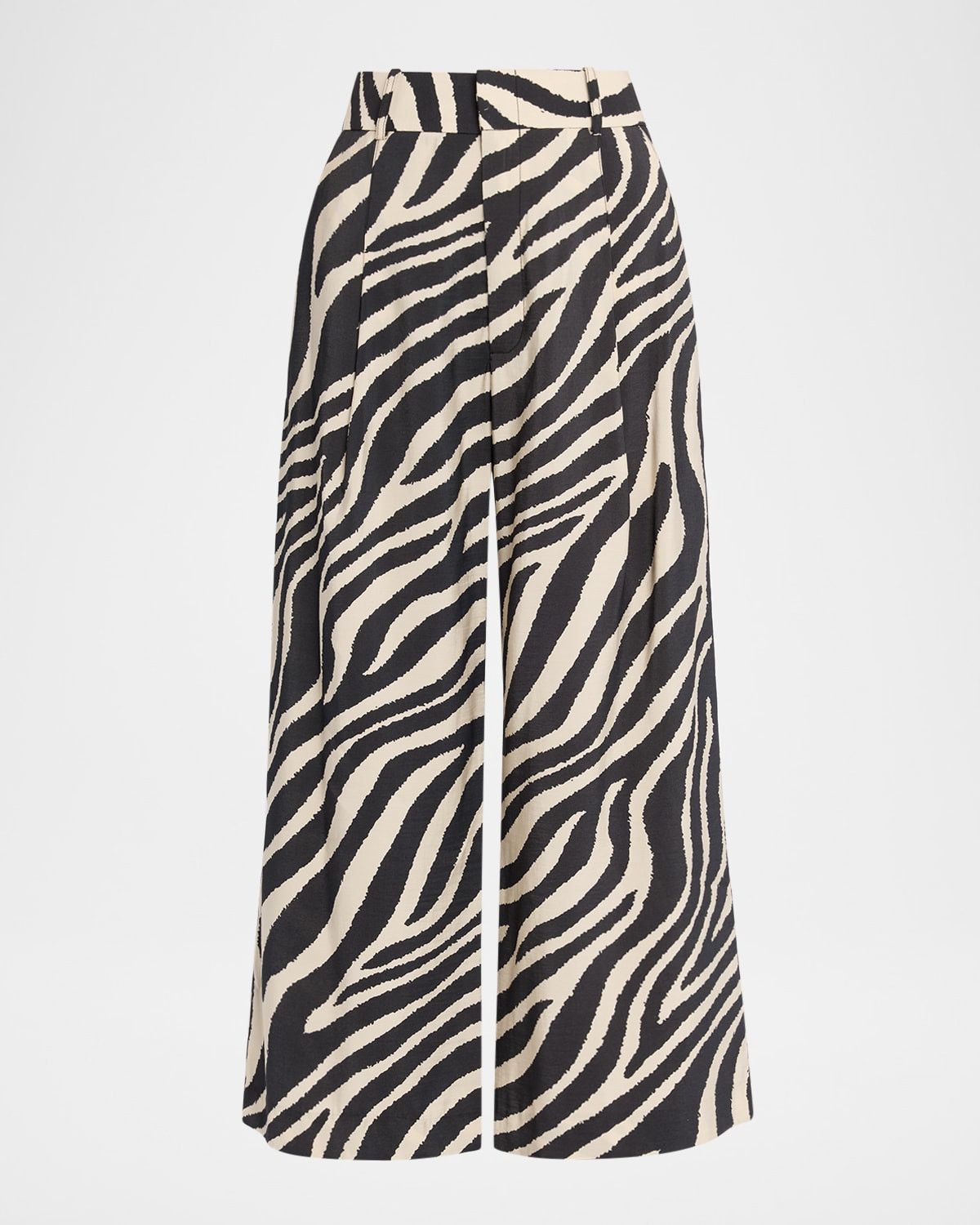 Zebra Cropped Pleated Trousers | Neiman Marcus