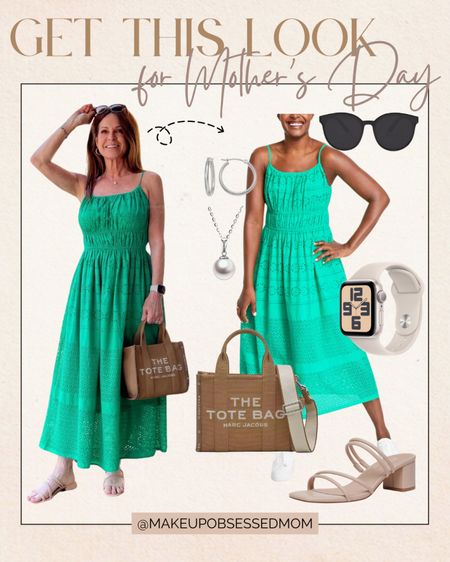 Check out this pretty green eyelet dress paired with neutral sandals, silver accessories, and more! Perfect to wear this upcoming Mother's Day!
#midlifestyle #vacationlook #outfitidea #womenover50

#LTKshoecrush #LTKitbag #LTKSeasonal