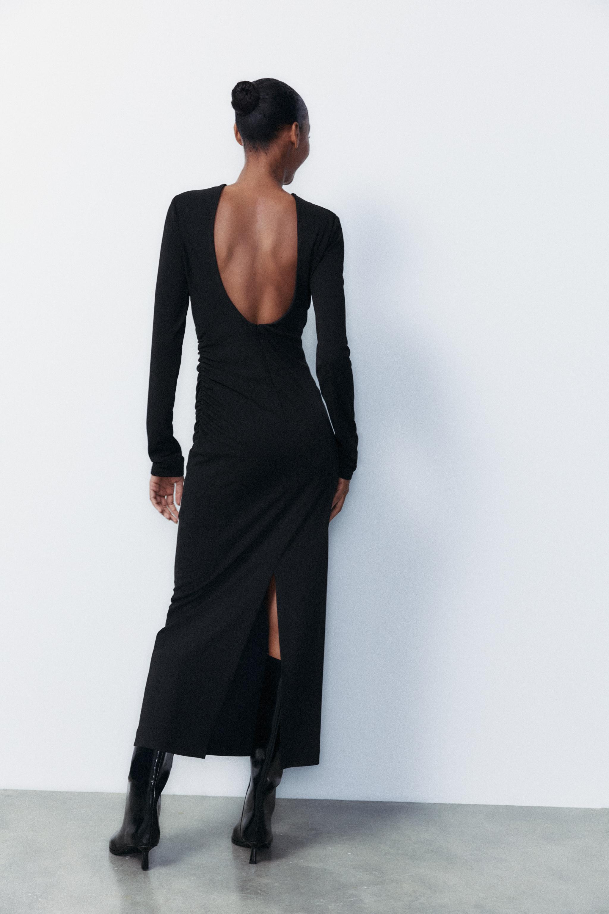 DRAPED OPEN BACK DRESS | Zara UK