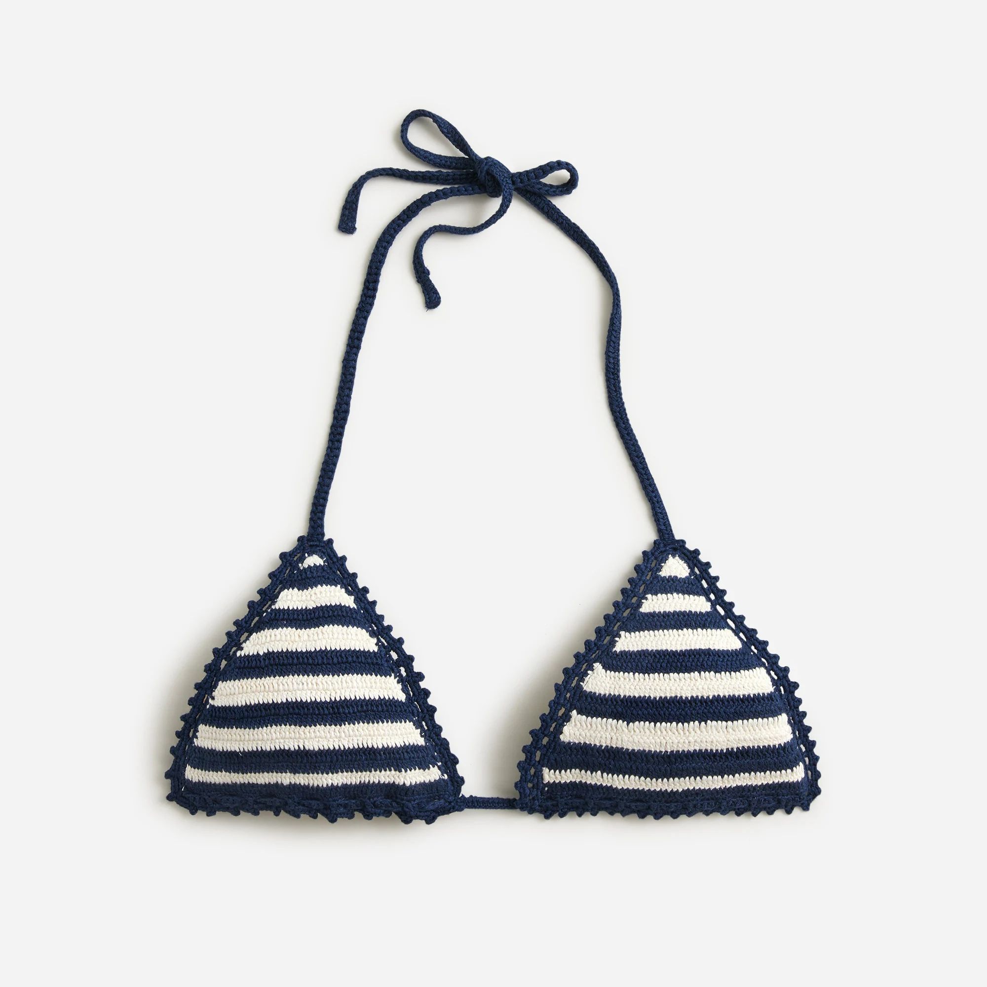 Crochet bikini top in stripe | J.Crew US