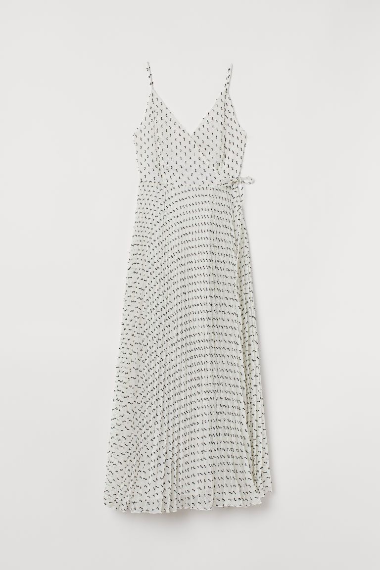 H & M - Pleated Wrap Dress - White | H&M (US)