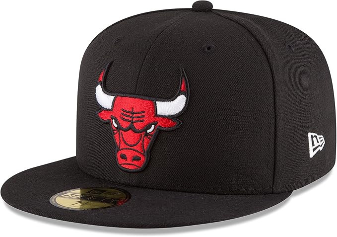 New Era NBA Chicago Bulls Men's Official 59FIFTY Fitted Cap, 7.625, Black | Amazon (US)