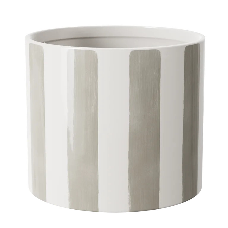 Mainstays Andrew 10" x 10" x 8.75" Round Birch Gray and Vanilla Dream Ceramic Planter | Walmart (US)