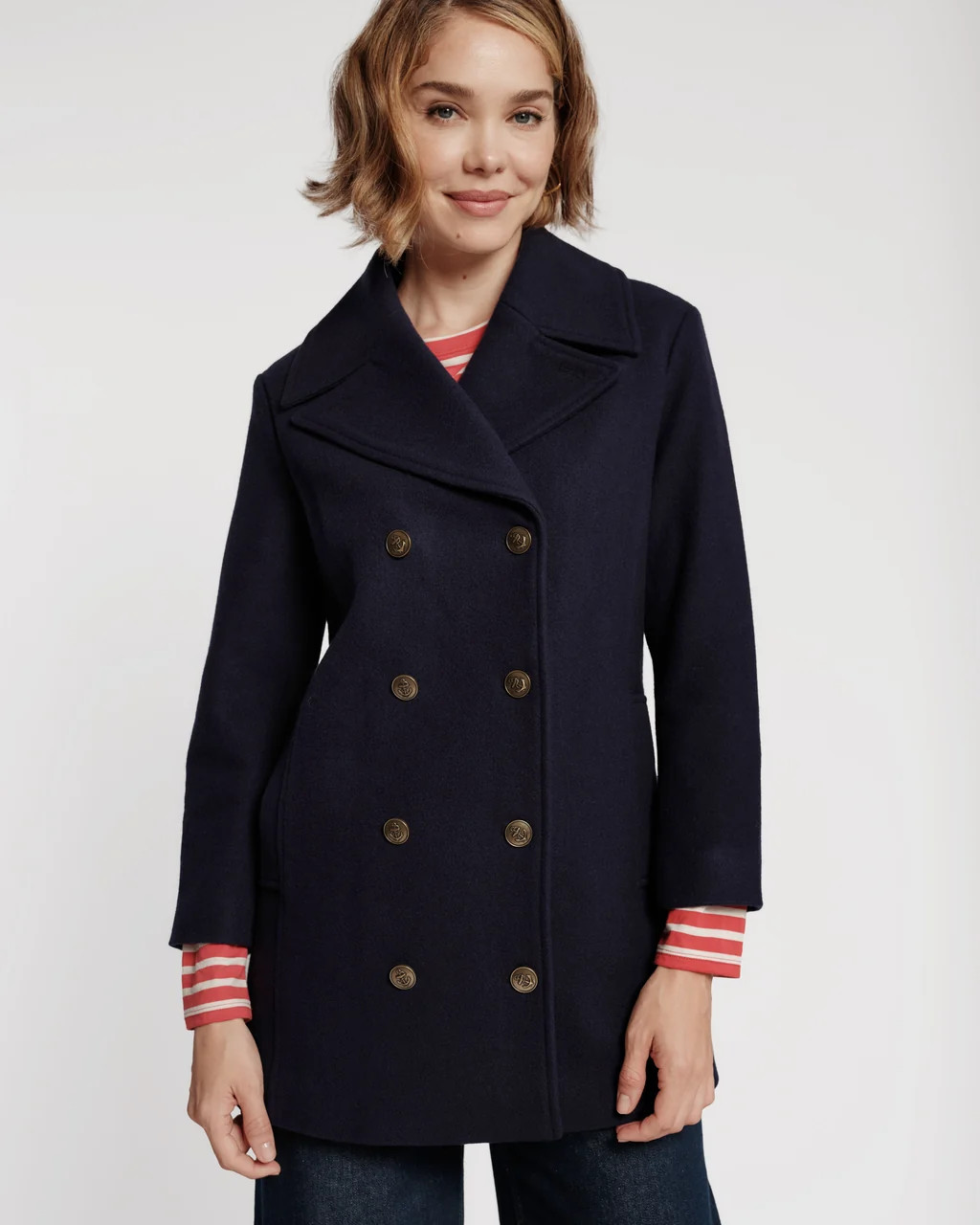 Wool Peacoat - Navy - S | Frances Valentine