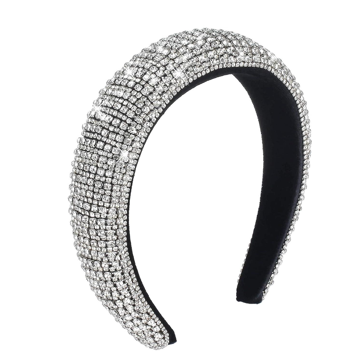 Nifisa Fashion Crystal Diamond Headbands for Women Sparkling Padded Rhinestone Hairband Embellish... | Amazon (US)