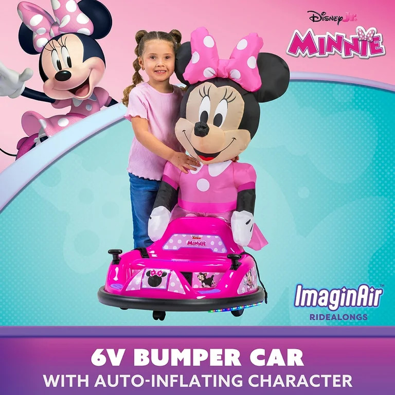 Minnie Mouse 6V ImaginAir Ride on Bumper Car with Inflatable Minnie Character and Rechargeable Ba... | Walmart (US)