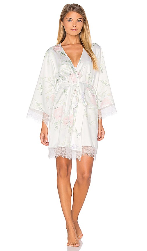 Sophia Lace Trim Robe in Floral | Revolve Clothing (Global)