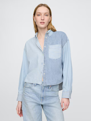 Denim Cropped Big Shirt | Gap (US)