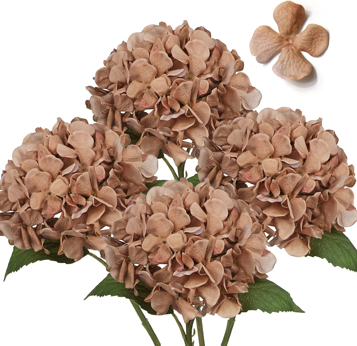 DILATATA 4 Pcs Dried Touch Hydrangeas Artificial Flowers 17" Tall Large Silk Hydrangea Stems Fake... | Amazon (US)