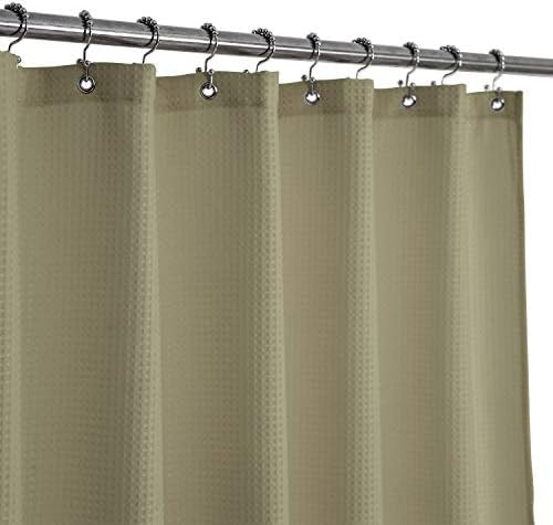Waffle Weave Shower Curtain Hotel Luxury Spa, 230 GSM Heavy Duty Fabric & No Blowing, Water Repellen | Amazon (US)