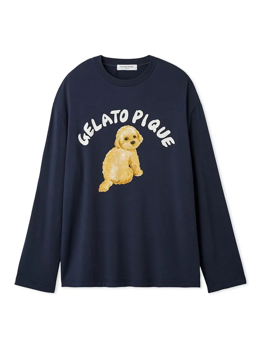 Men's DOG One-Point Print Long T-Shirt | Gelato Pique