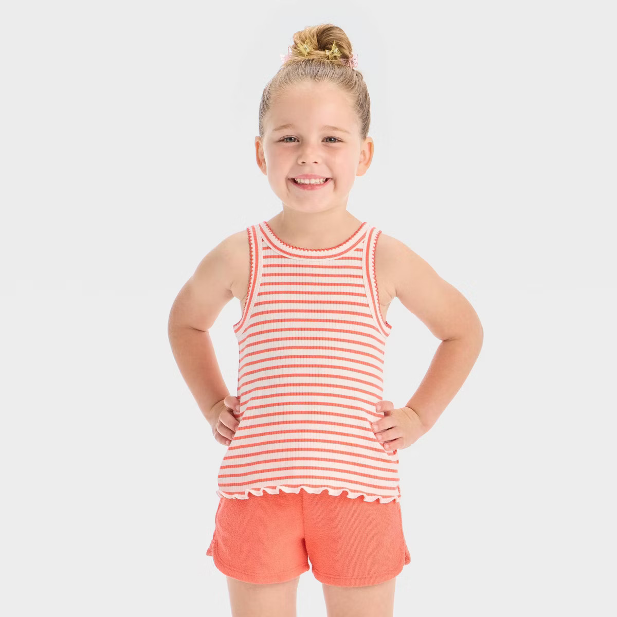 Toddler Girls' Striped Ribbed T-Shirt - Cat & Jack™ | Target